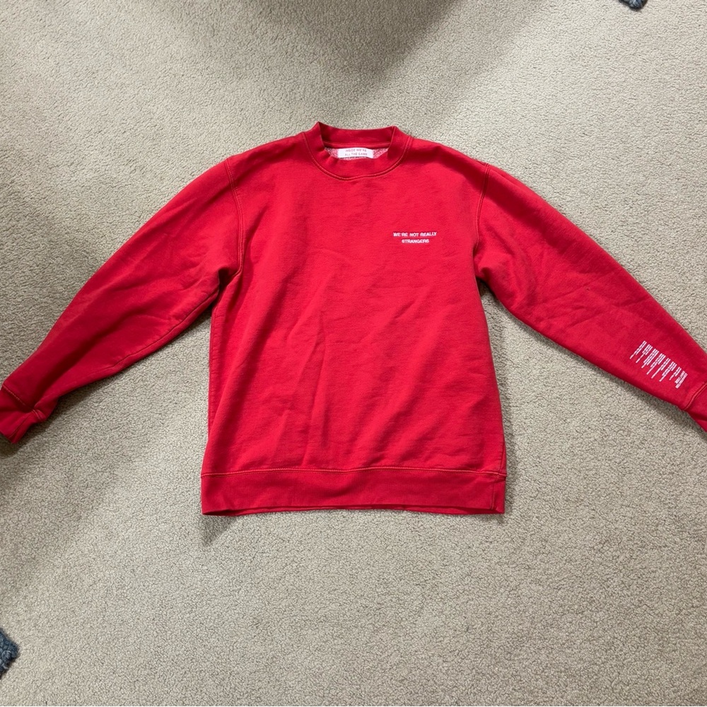 Inside We’re All the same. We are are not really strangers Women's red Crewneck